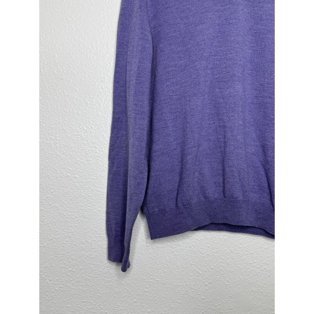 Brooks Brothers 346 Sweater Men’s M Purple Merino Wool V Neck Pullover Academia - Picture 4 of 16